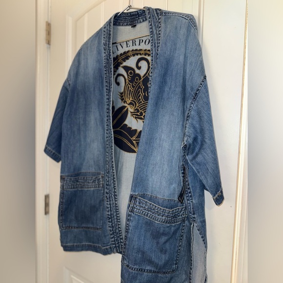 Liverpool Denim Kimono Jacket  inside Graphic Design - Picture 2 of 11